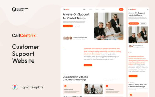 CallCentrix – 客户支持网站 UI Figma