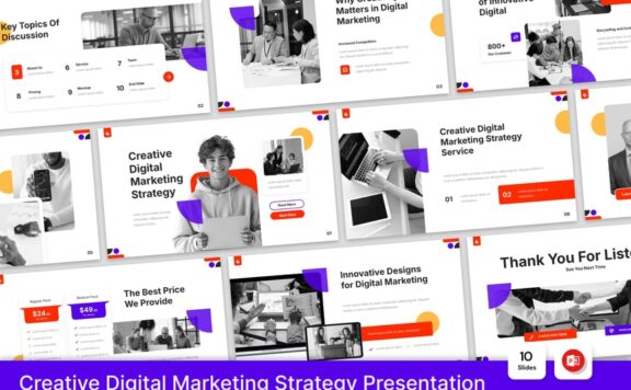 创意数字营销策略PPT模板 (PPT,PPTX)