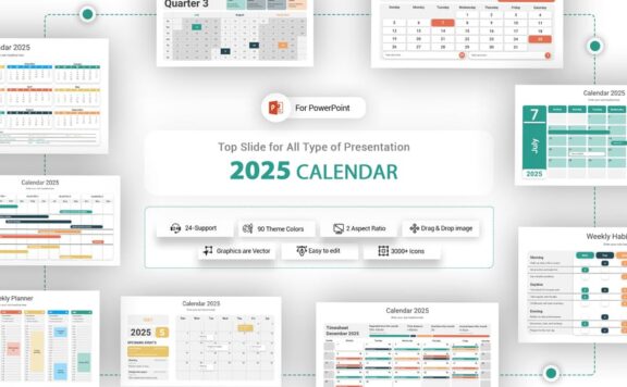 2025日历PPT模板 (PPTX,PDF)
