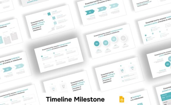 时间轴里程碑PPT模板 (PPTX)