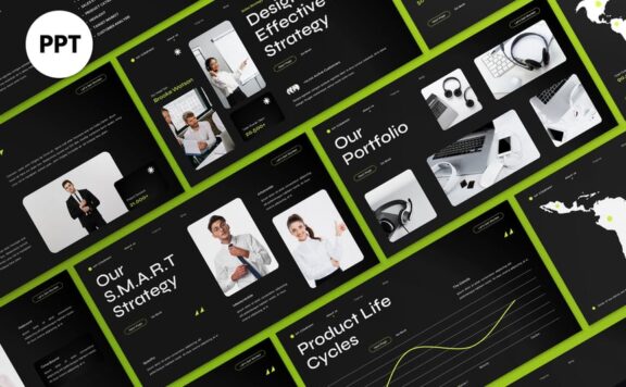 黑色优雅销售策略计划PPT模板 (PPT,PPTX)