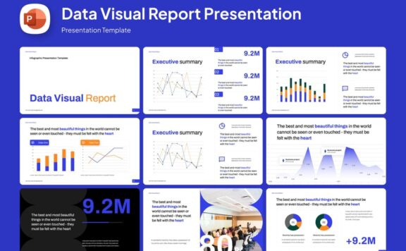 数据视觉报告PPT模板 (PPTX)
