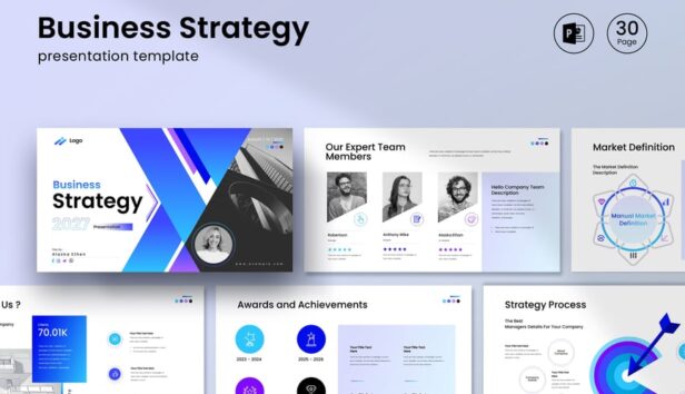 业务策略演示模板PPT模板 (PPTX)