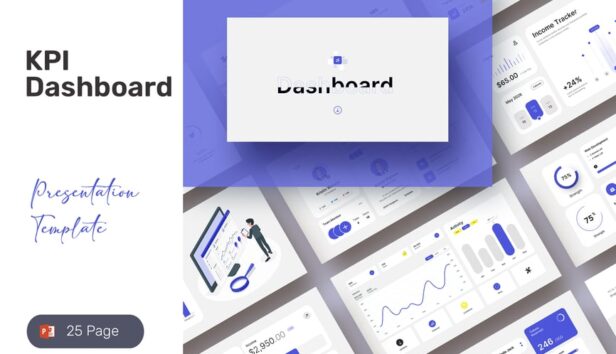 KPI仪表板PPT模板 (PPTX)