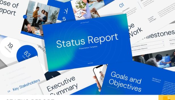 状态报告PPT模板 (PPTX)