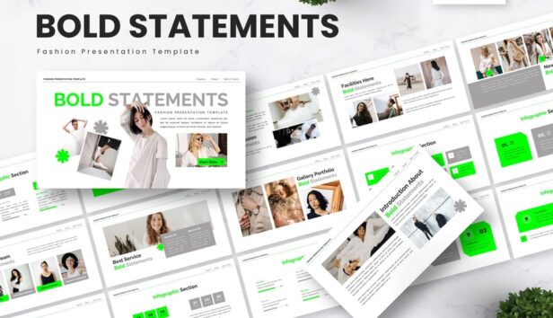 大胆的陈述 – 时尚PPT模板 (PPTX)