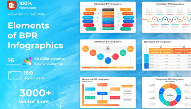 BPR信息图元素的元素PPT模板 (PPTX)