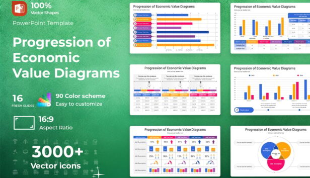 经济价值图的进程PPT模板 (PPTX)