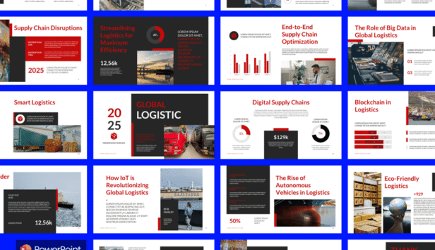 全球货物物流PPT模板 (PPTX)