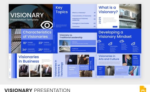 有远见的业务目标PPT模板 (PPTX)