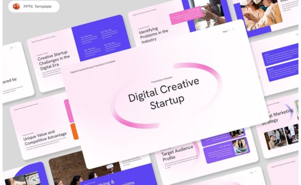 数字启动PPT模板 (PPTX)