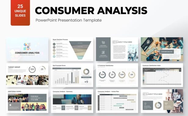 消费者分析PPT模板 (PPTX)