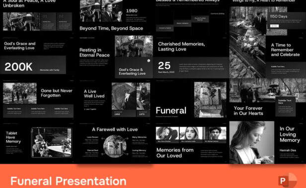 葬礼业务PPT模板 (PPTX)