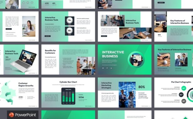 互动业务PPT模板 (PPTX)