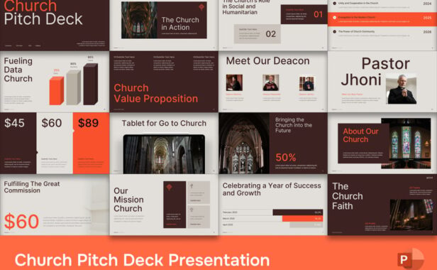 教堂介绍PPT模板 (PPTX)