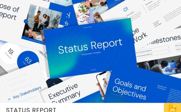 状态报告PPT模板 (PPTX)