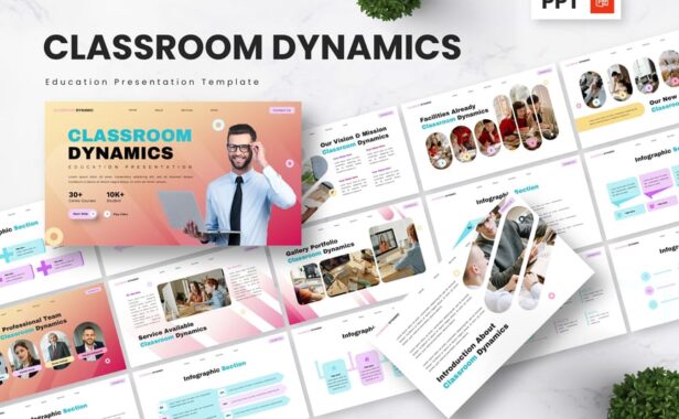 教室动态 – 教育PPT模板 (PPTX)