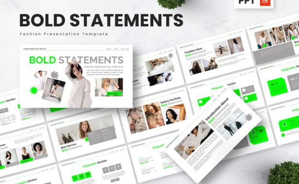大胆的陈述 – 时尚PPT模板 (PPTX)