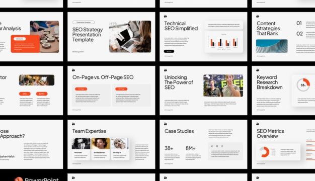 SEO策略PPT模板 (PPTX)