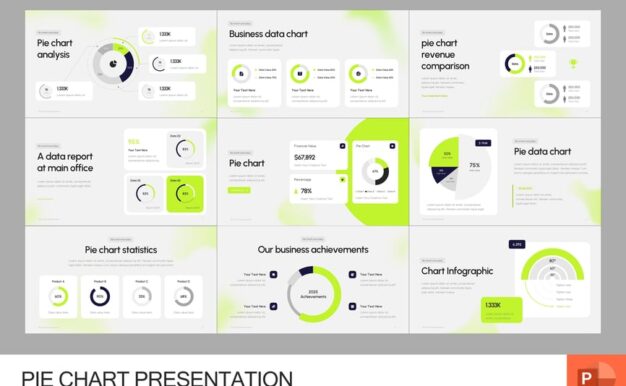 饼图数据展示PPT模板 (PPTX)