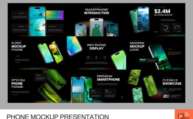 电话模型样机PPT模板 (PPTX)