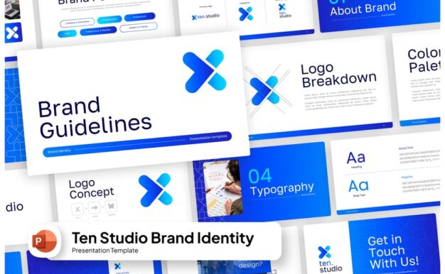 品牌身份识别PPT模板 (PPTX)