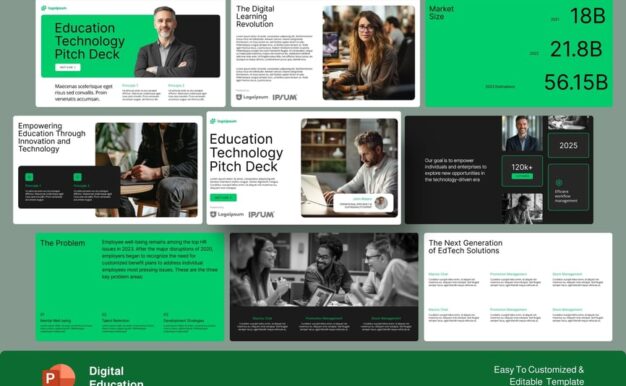 数字教育PPT模板 (PPTX)