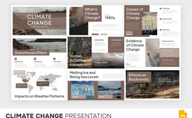 气候变化介绍PPT模板 (PPTX)