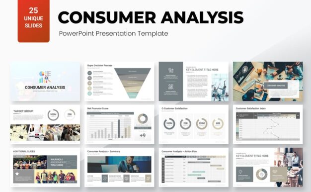 消费者分析PPT模板 (PPTX)