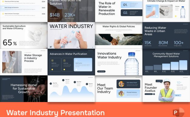 水行业PPT模板 (PPTX)