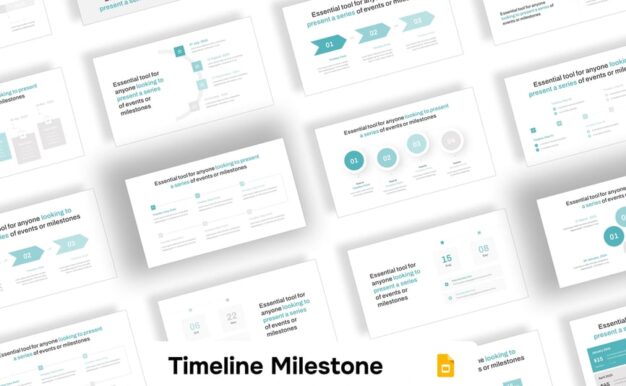 时间轴里程碑PPT模板 (PPTX)