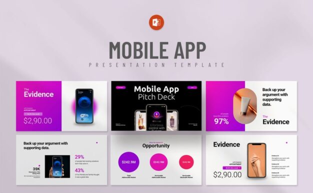 移动应用程序俯仰甲板PPT模板 (PPTX)