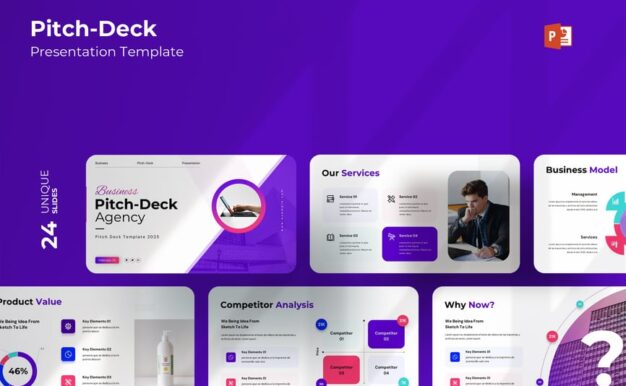 业务计划商务俯仰甲板演示模板PPT模板 (PPTX)