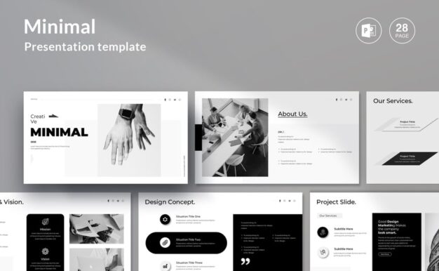 极简主义呈现模板PPT模板 (PPTX)