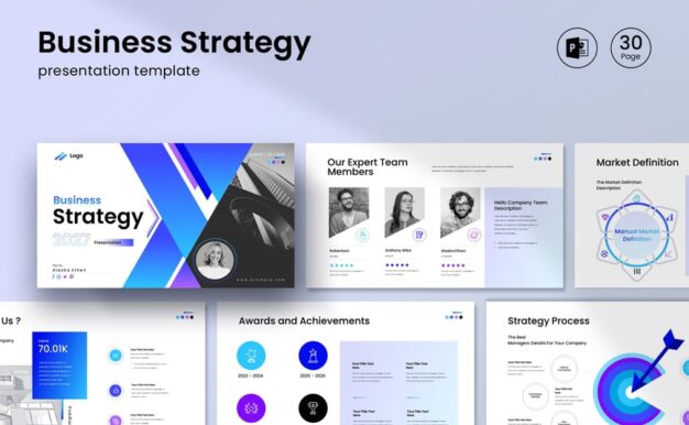 业务策略演示模板PPT模板 (PPTX)