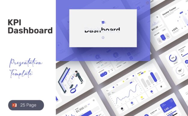 KPI仪表板PPT模板 (PPTX)