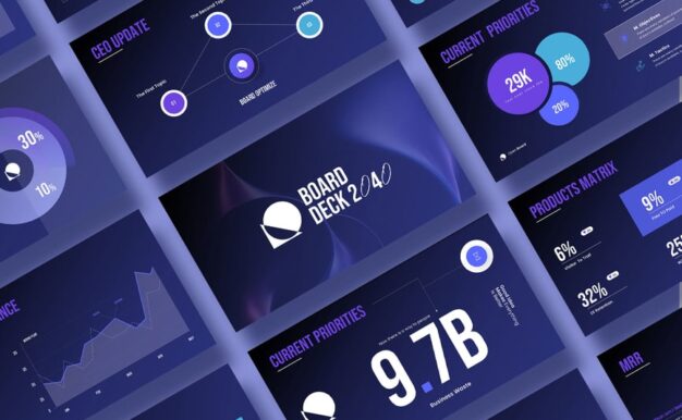 关键指标视觉板甲板PPT模板 (PPTX)