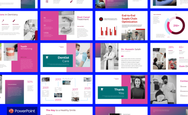 牙医护理PPT模板 (PPTX)