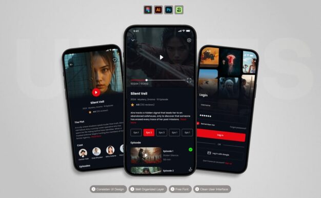 流媒体 – 移动应用 UI 套件