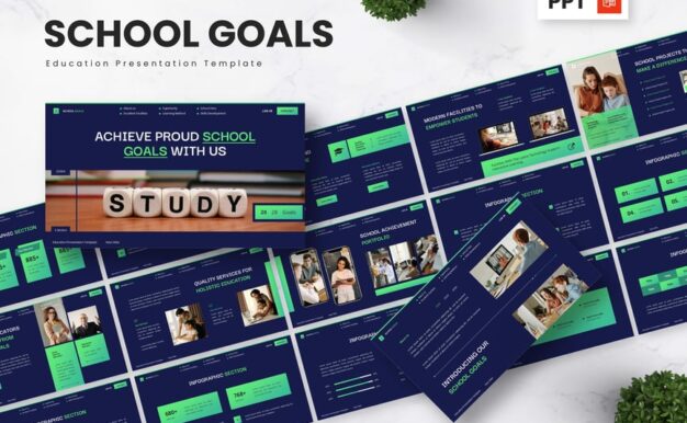 学校目标 – 教育PPT模板 (PPTX)