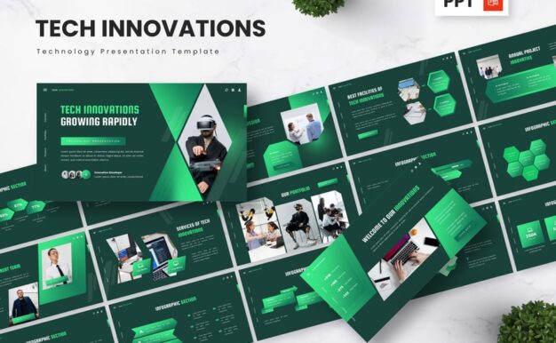 技术创新 – 技术PPT模板 (PPTX)