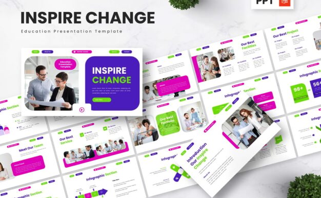 激发变革 – 教育PPT模板 (PPTX)