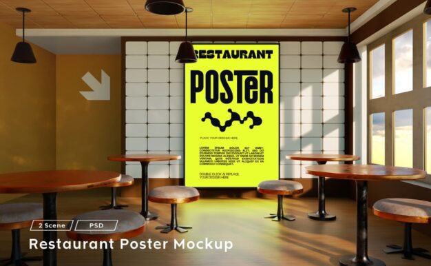 餐厅海报样机