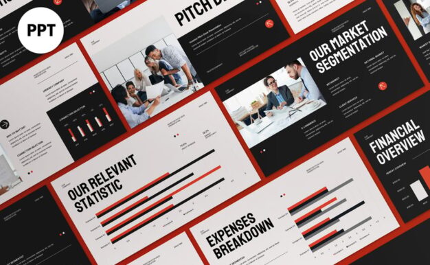 橙色黑色投资者PPT模板 (PPT,PPTX)