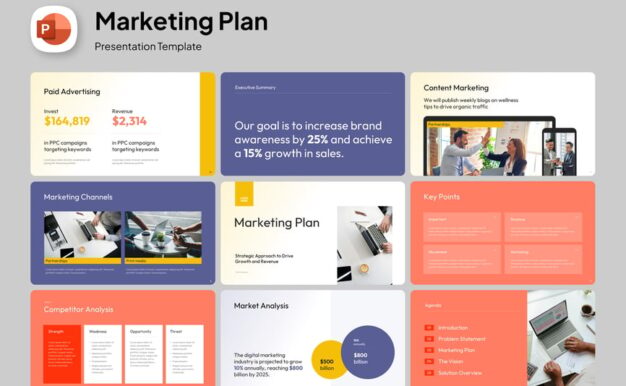 营销计划PPT模板 (PPTX)
