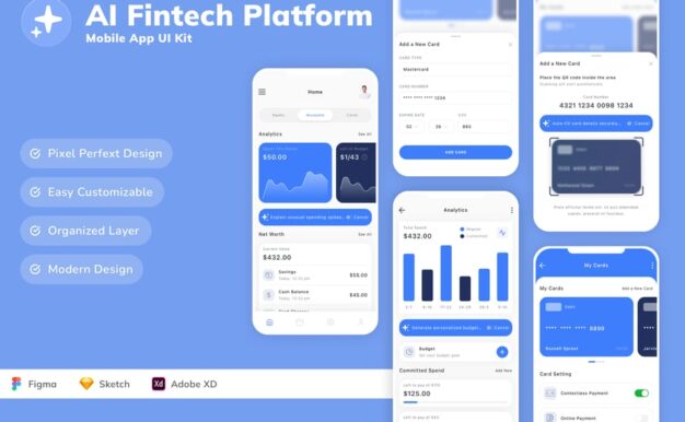 AI 金融科技平台移动应用 UI 套件