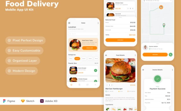 食品配送移动应用 UI 套件