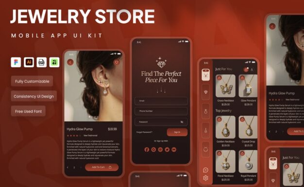 珠宝店移动应用 UI 套件