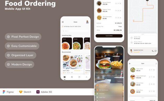 食品订购移动应用 UI 套件