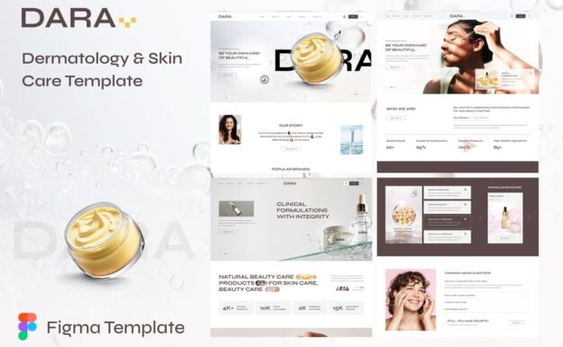 Dara – 皮肤病学与护肤 Figma 模板